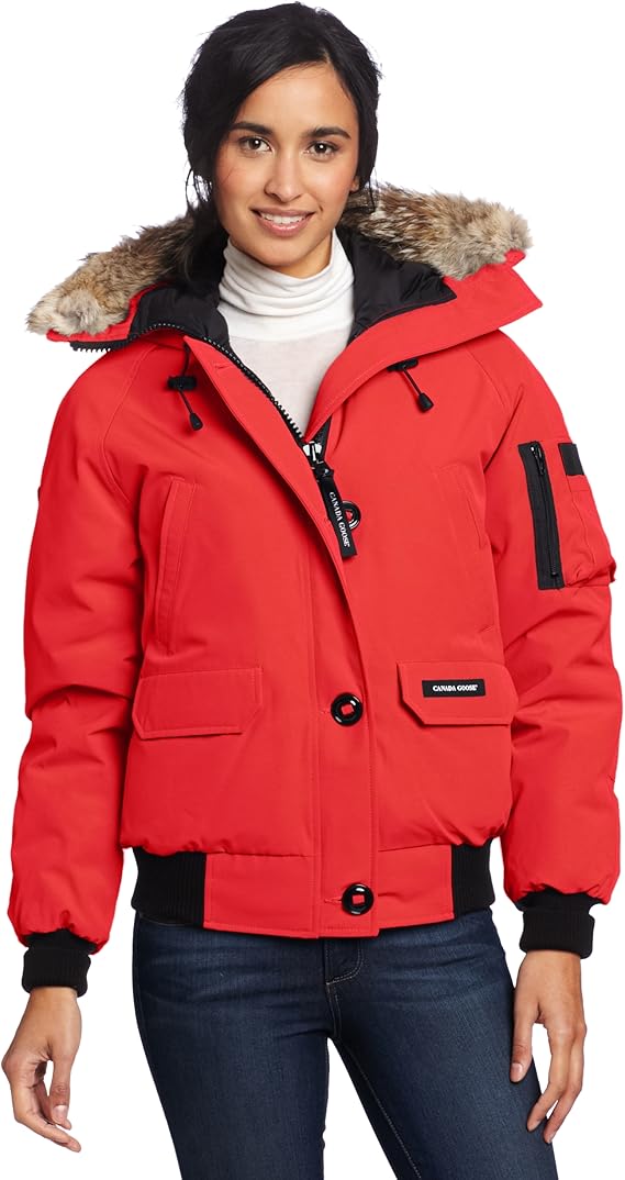 ladies red canada goose coat