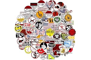 BITEXPRESS Funny Stickers for Adults - 100PCS Hard Hat Stickers for Tool Box, Welding Helmet, Construction, Electrician, Mechanic - Waterproof Vinyl Stickers for Blue Collar Men