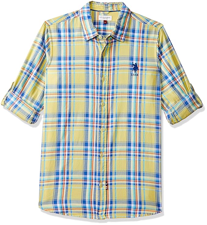 Buy US Polo Kids Boys' Checkered Regular Fit Shirt at Amazon.in