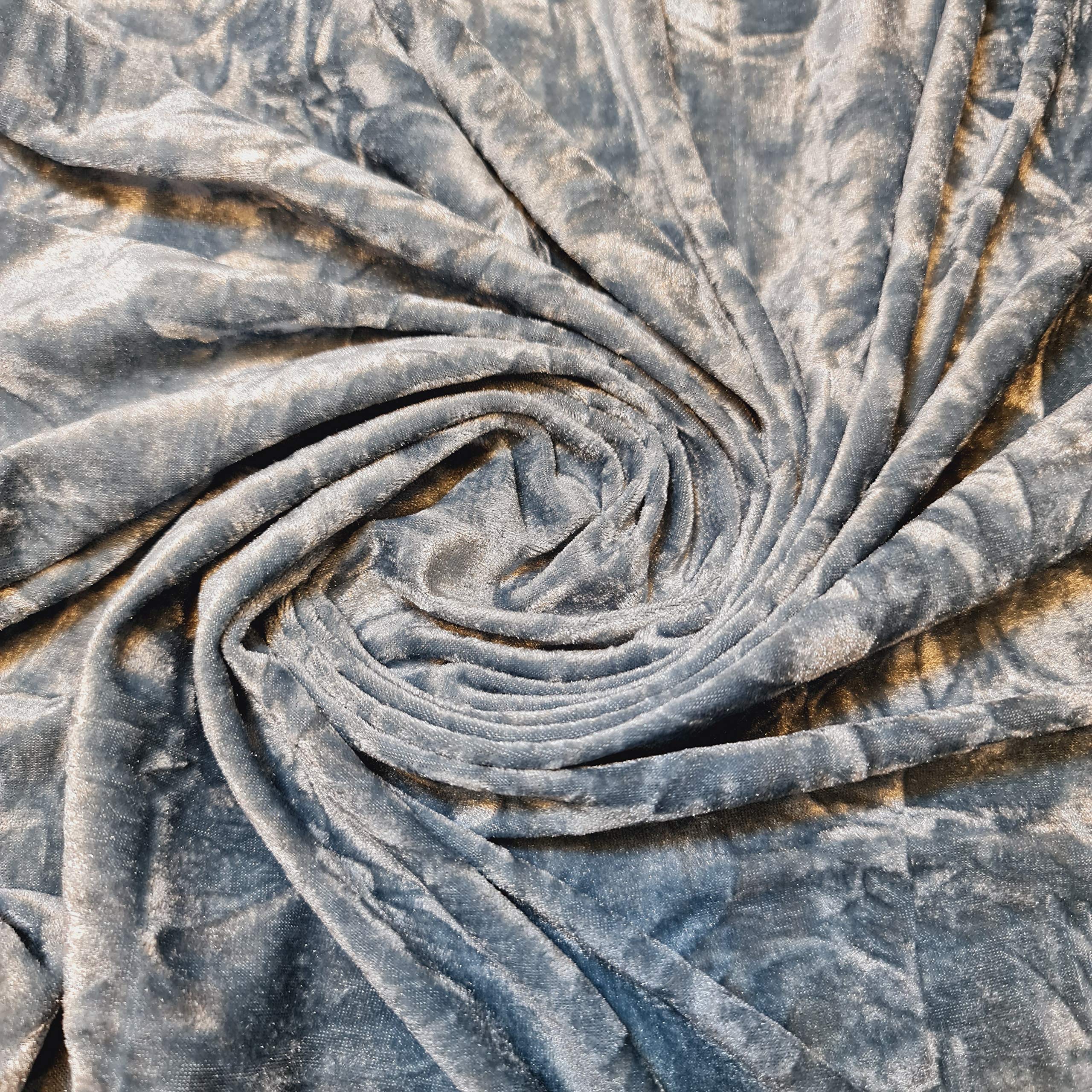 Textile Station Premium Quality Marble Crushed Velvet Medium Weight Stretch Fabric Material 58" Wide Available in 26 Colours (Duck Egg)