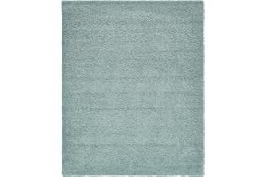 Unique Loom Solid Shag Collection Area Rug (8' x 10' Rectangle, Light Slate Blue)
