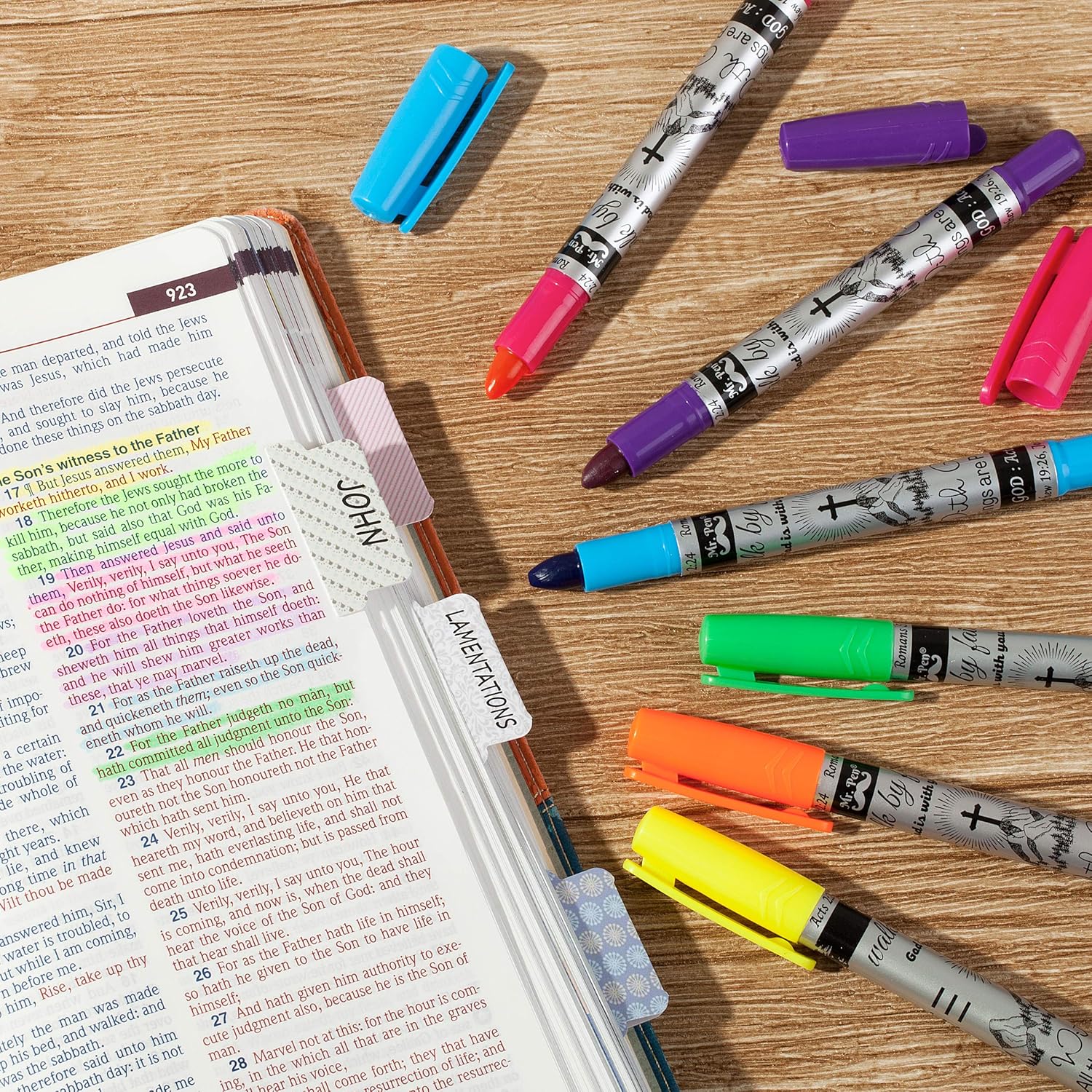 Mr. Pen- Bible Highlighters, 10 Pack, Bible Gel Highlighter, Gel Highlighters, Bible Highlighters No Bleed, Bible Markers, No Bleed Highlighters, Bible Highlighter No Bleed Through, Christmas Gifts : Office Products