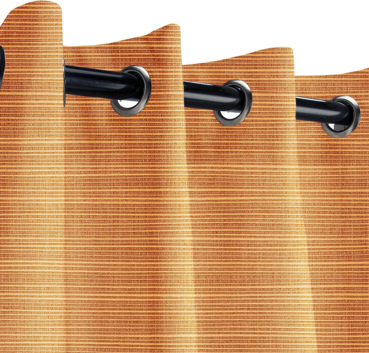 Sunbrella Dupione Oak Outdoor Curtain with Nickel Grommets 50 in. Wide x 84 in. Long