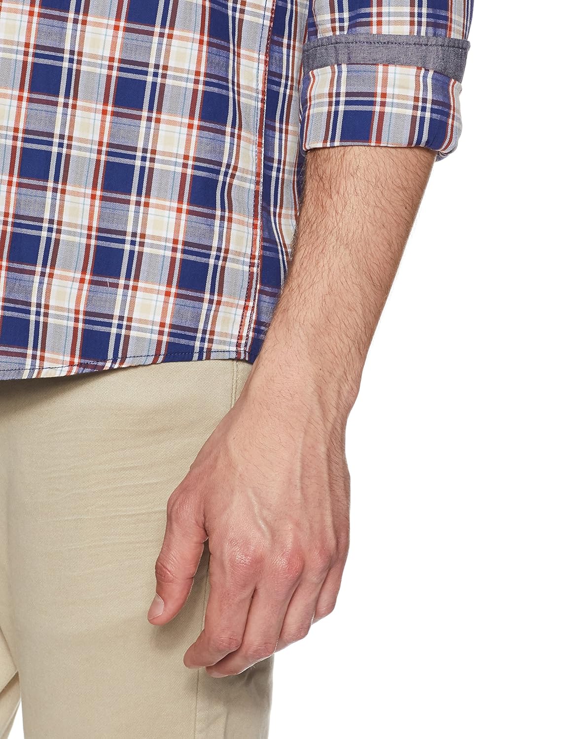 arrow jeans men's checkered slim fit cotton casual shirt