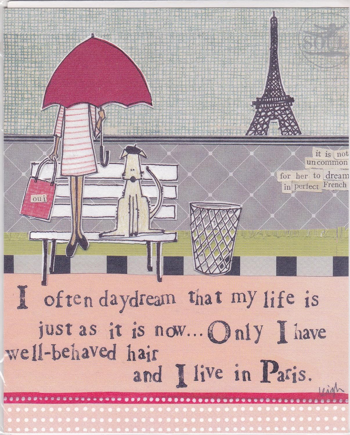 I Often Daydream Of Paris Card Curly Girl Design Card Amazon co uk 