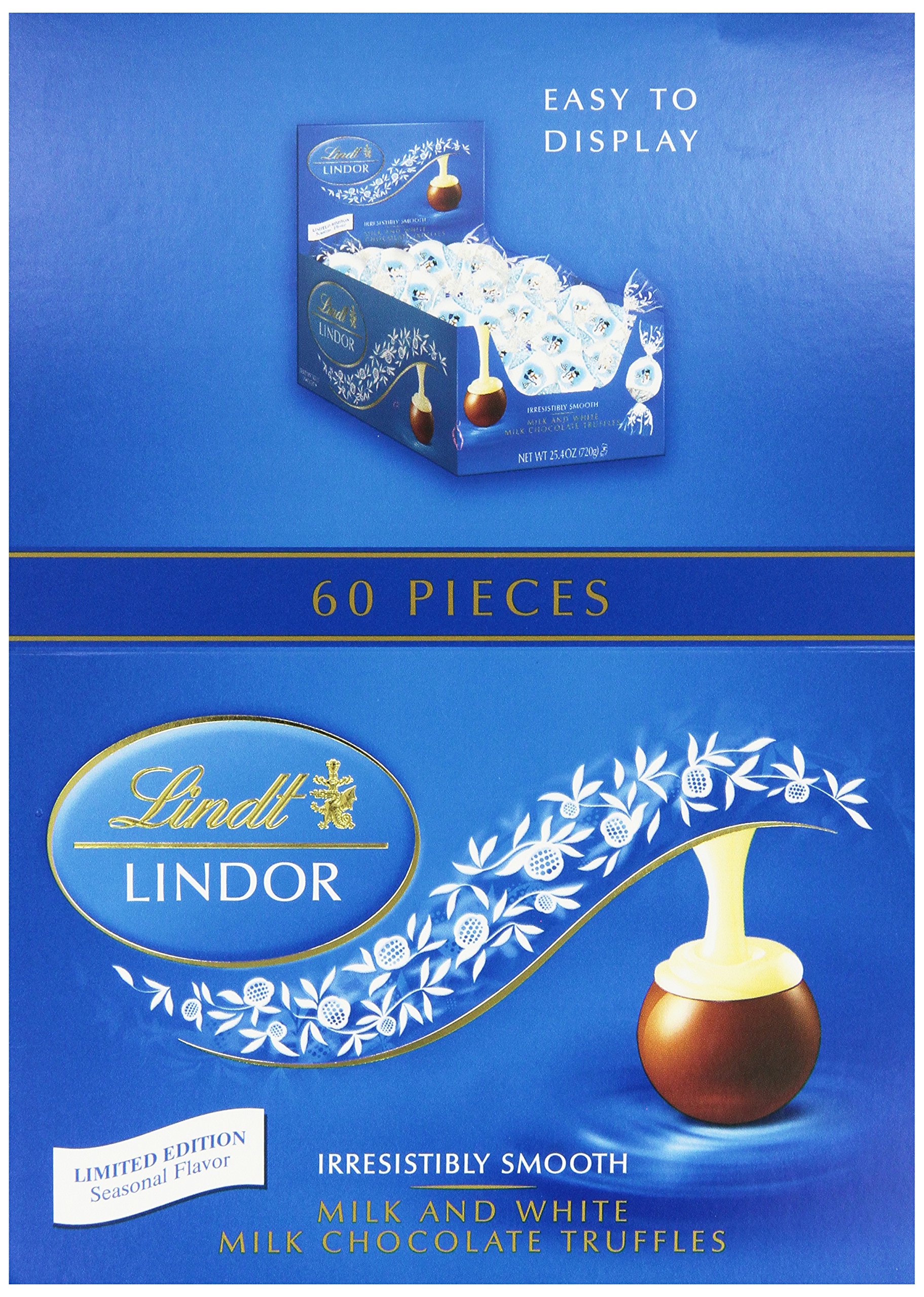 Lindt LINDOR Holiday Snowman Milk & White Chocolate Truffles, Kosher, 60 Count Box on Galleon
