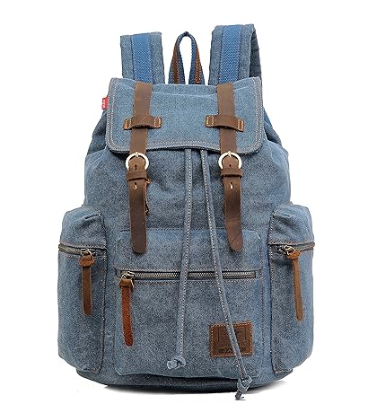 mens canvas leather backpack