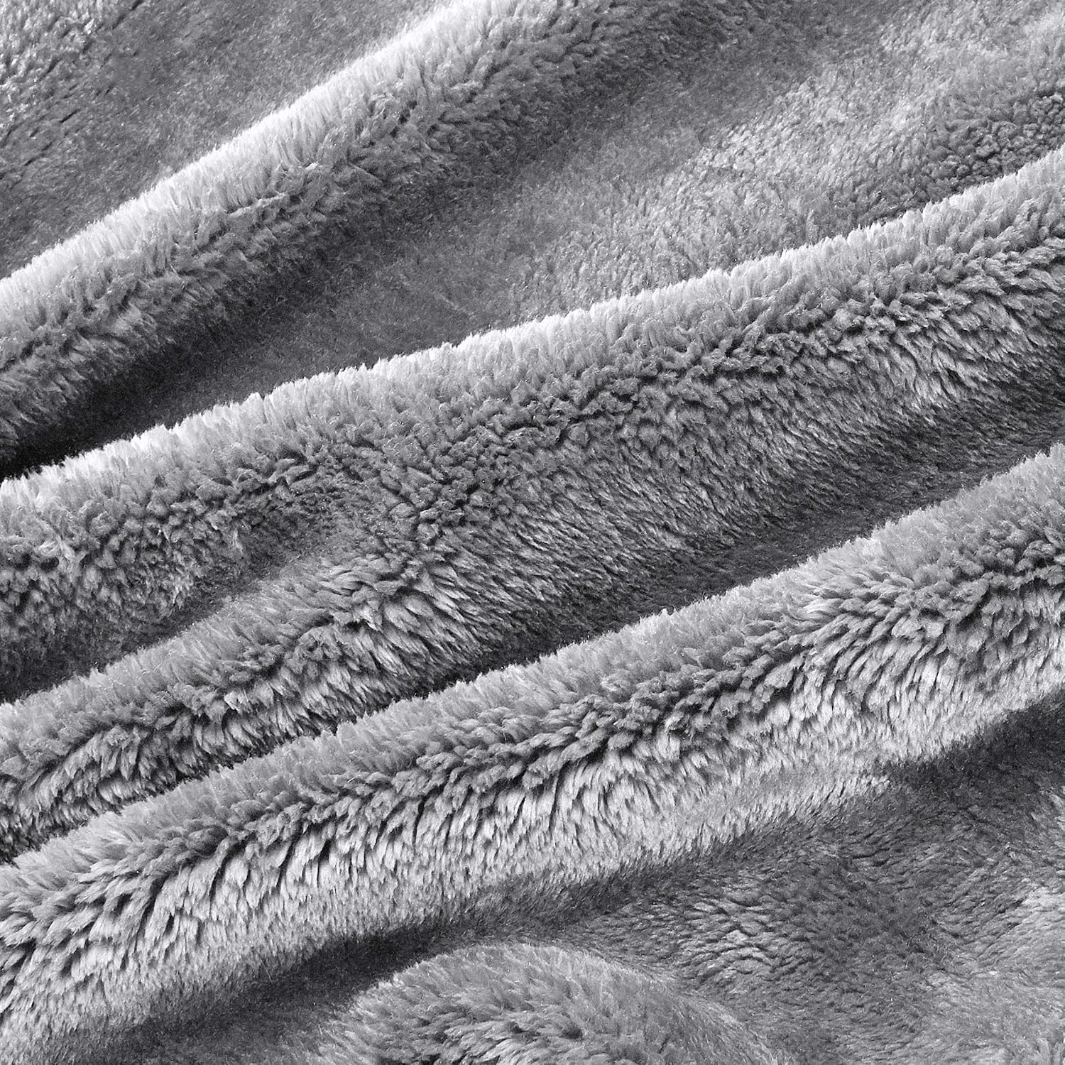 Basics Soft and Cozy, Plush Blanket - 50" x 60", Grey: Home & Kitchen