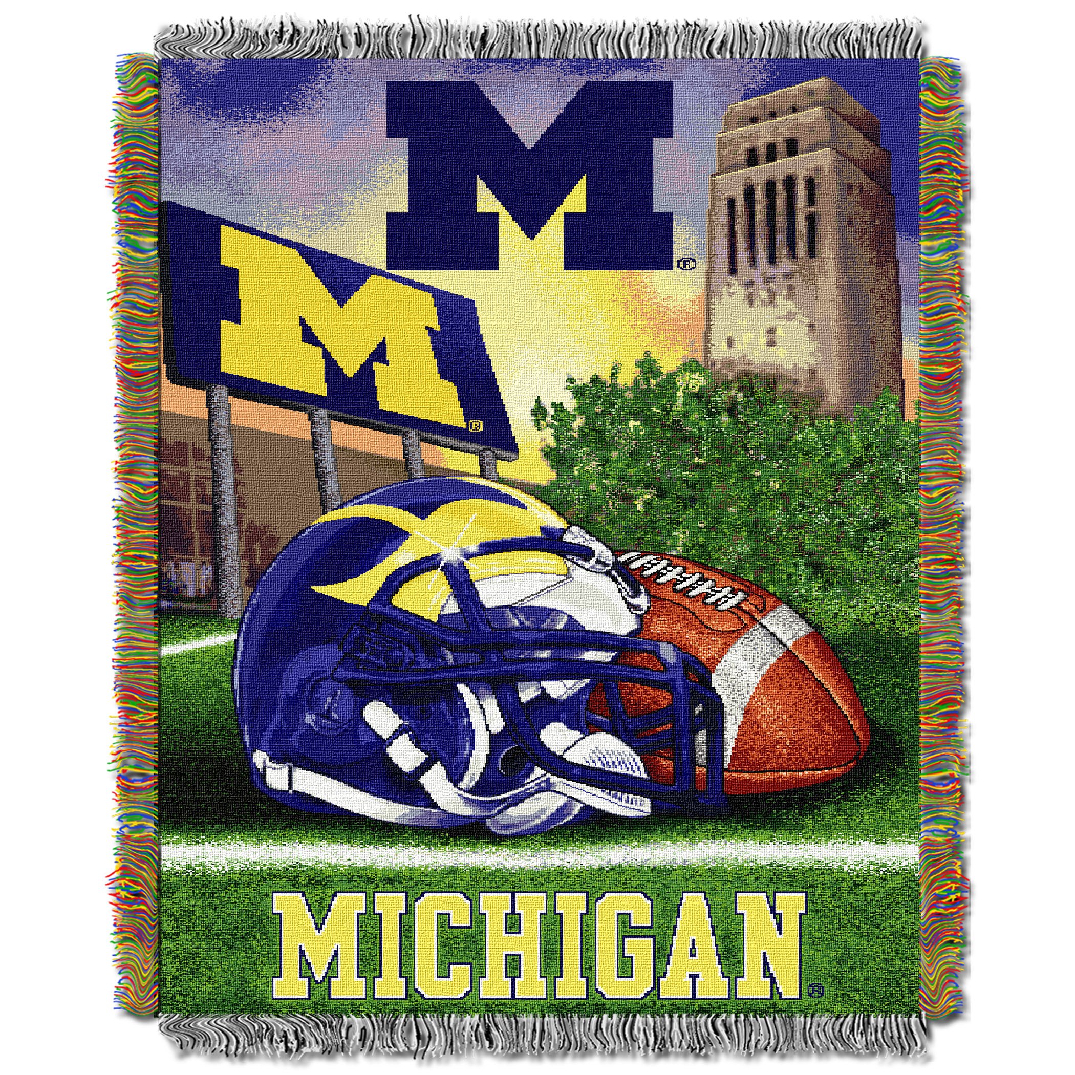 Northwest Officially Licensed NCAA Michigan Wolverines Commemorative Woven Tapestry Throw Blanket, 48" x 60"