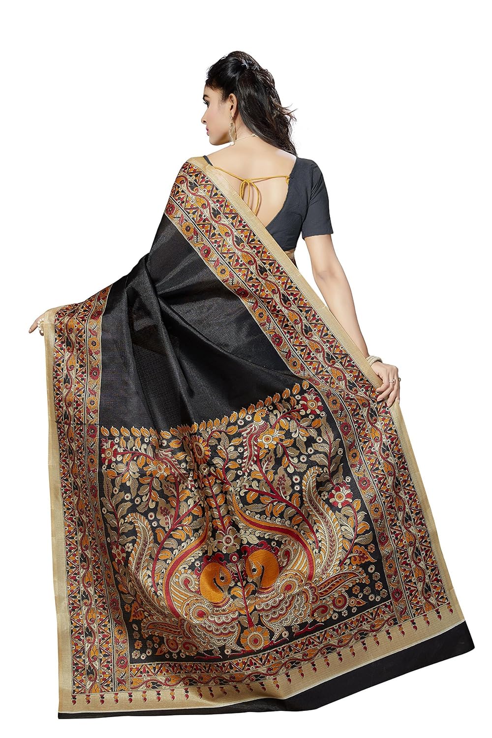 rani saahiba women's art silk saree with blouse piece