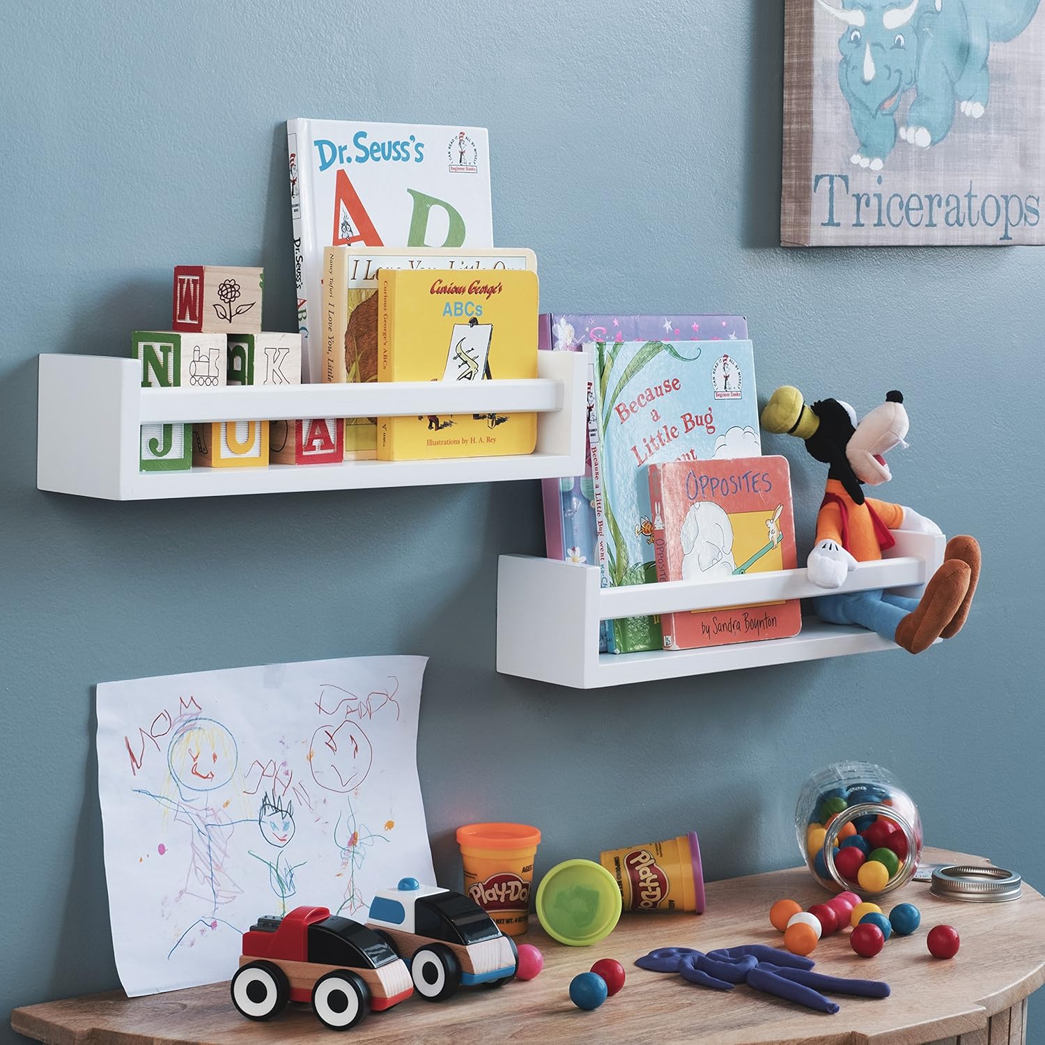 Wallniture Utah Set Of 2 Nursery Room Wood Floating Wall Shelves White Furniture Decor Amazon Com wallniture utah set of 2 nursery room wood floating wall shelves white