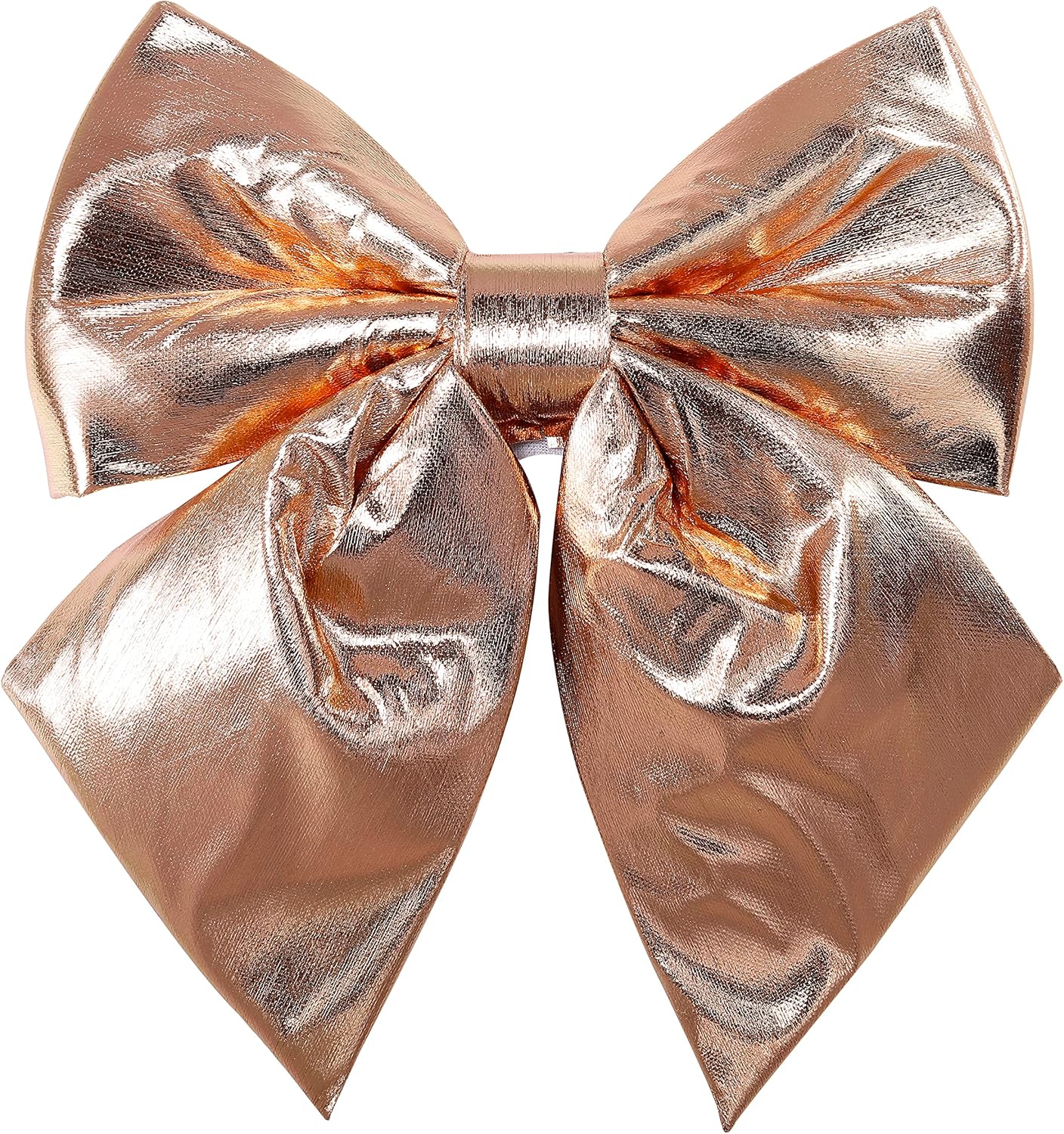 Bows & Ribbons - allgala Christmas Decorative Metallic Foil Fabric Bows for Wreath Garland Christmas Tree Chair Wedding-2 Pack-10 (20x25cm)-Rose Gold-XBW92313