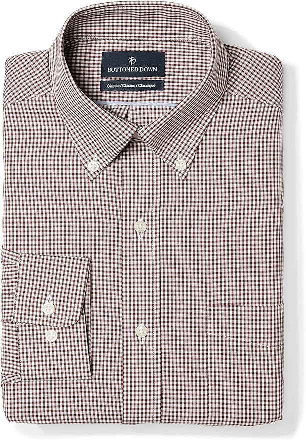 Buttoned Down Men's Classic Fit Button Collar Pattern Dress