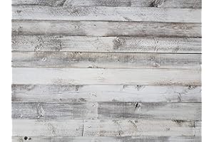 ROCKIN' WOOD Whitewash Weathered Wood Planks for Walls - Easy Nail up Application (White - 23 Square feet)