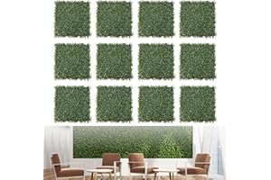 flybold Grass Wall Panels 20” x 20” Pack of 12 - Grass Backdrop Greenery Wall with UV Protection for Indoor Outdoor Wall Decor - Fence Covering Privacy for Backyard Decor | Perfect Wall Grass Panels