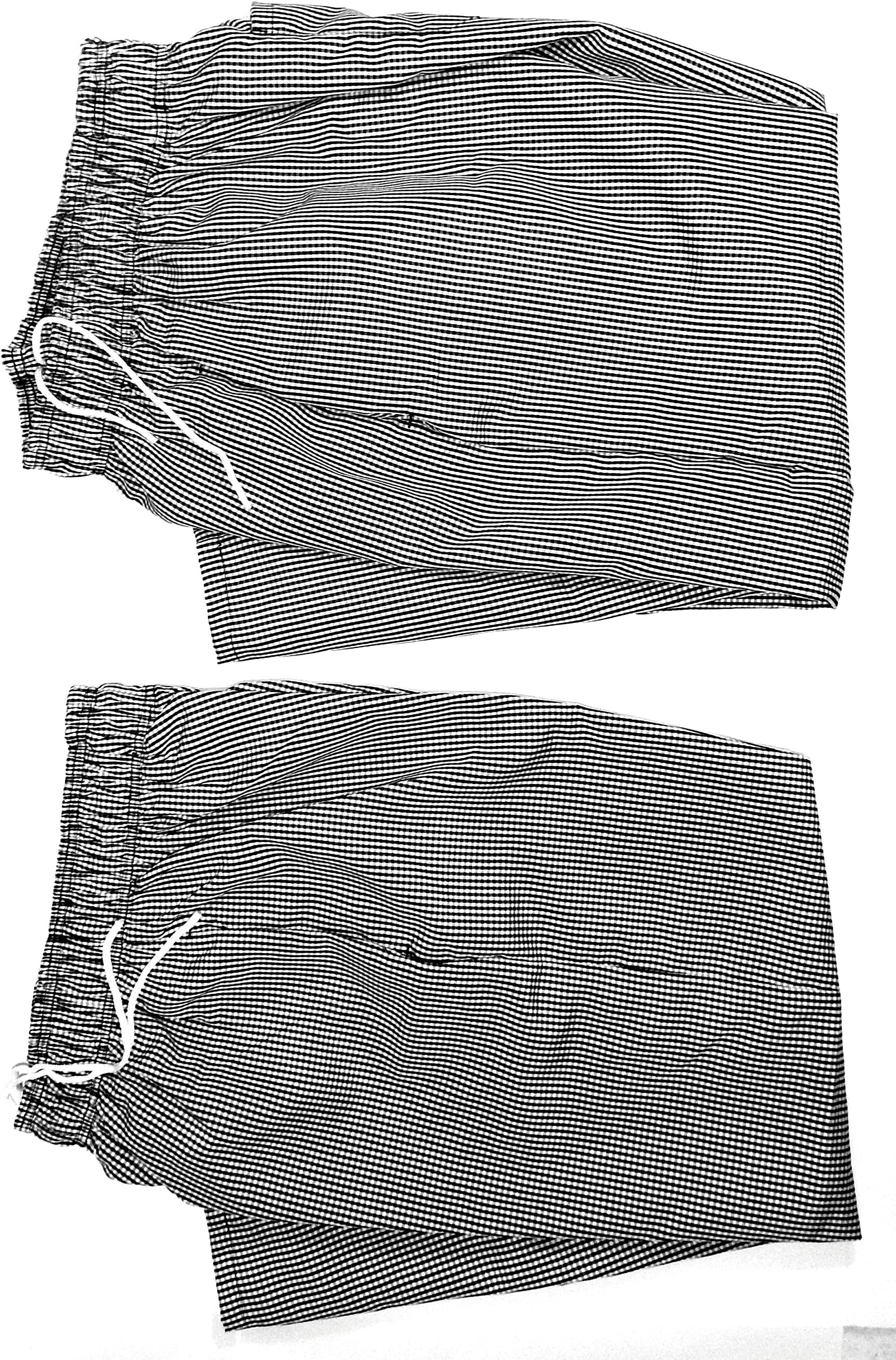 DKU - 2-PACK - Chef Pants checkered elastic waist black/white houndstooth