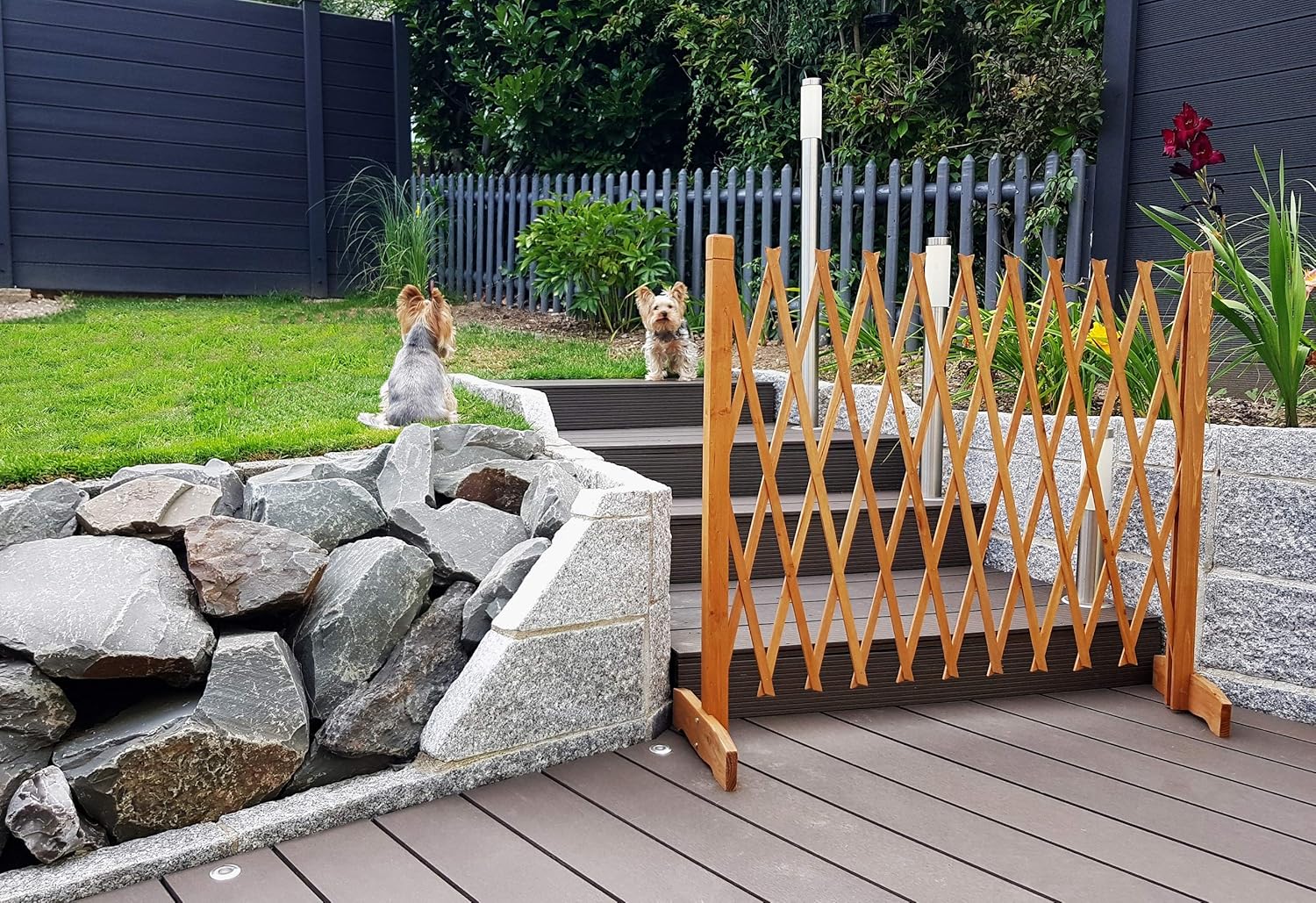 Commodoor Hundegitter aus Naturholz I Pet Gate I Treppenschutzgitter