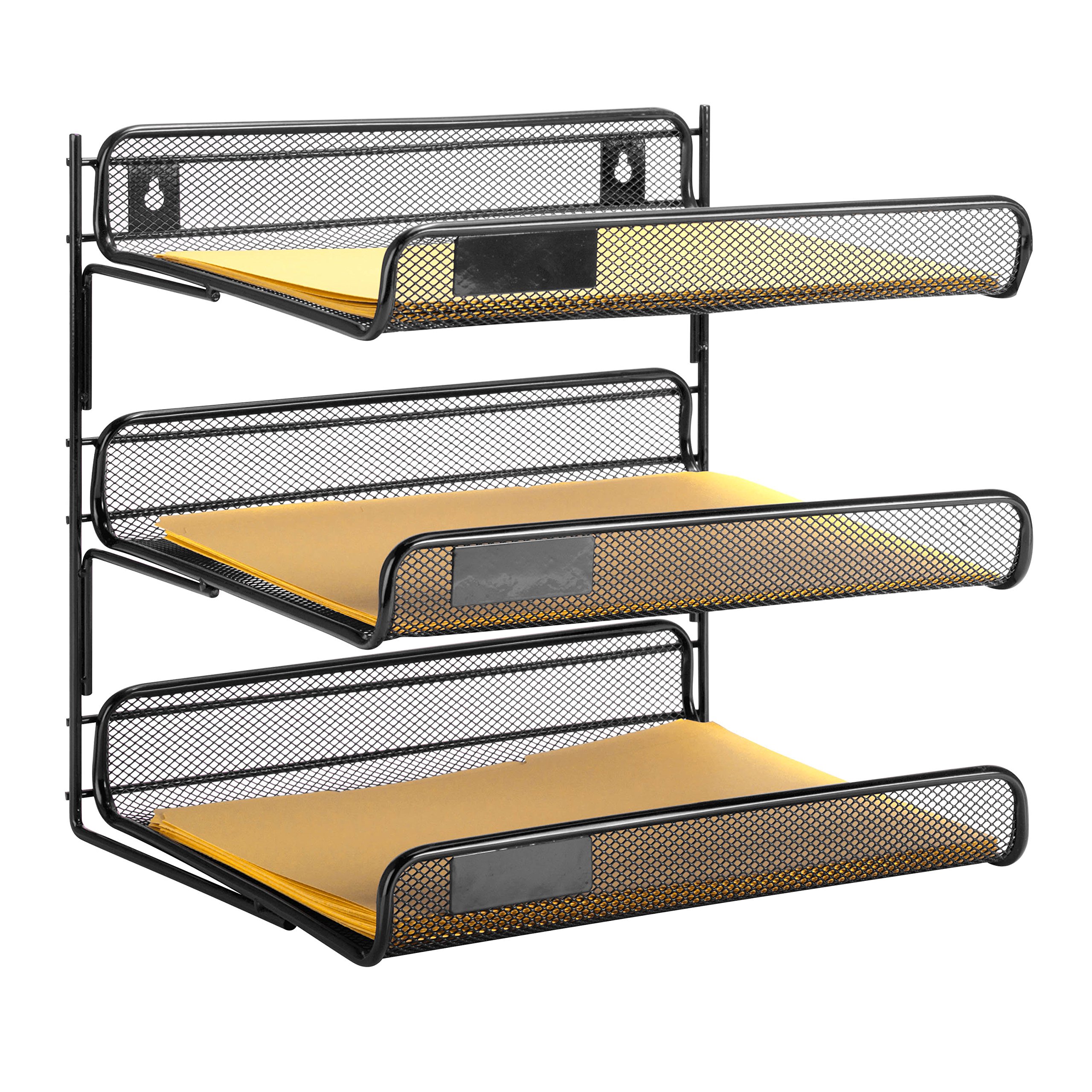 Honey-Can-Do OFC-06207 3-Tier Mesh Desk Organizer, 13.25 x 10.75 x 12.5, Black