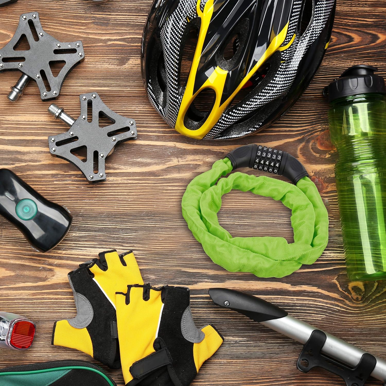 Relaxdays 10026006_53, Green Bikes, 5 Digit Combination Chain for Security Bicycle Lock, Steel, 120 cm - Image 3