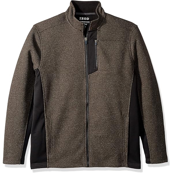 IZOD Men's Stand Collar Jacket with Zip Pockets, Hunter, X-Large