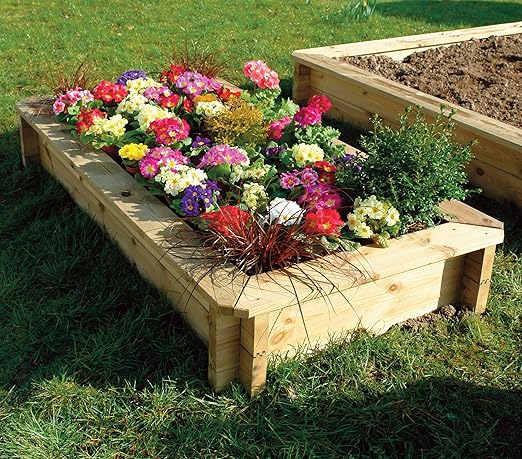 2 m x 1, 5 m, 27 mm de madera cama de germinación 295 mm de alto ...