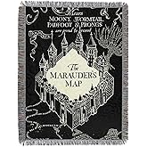 Northwest Harry Potter Woven Tapestry Throw Blanket, Designer Home Décor, Modern, Unique Gift, 48" x 60", Night Map