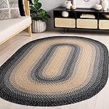 SAFAVIEH Braided Collection 8' x 10' Oval Black