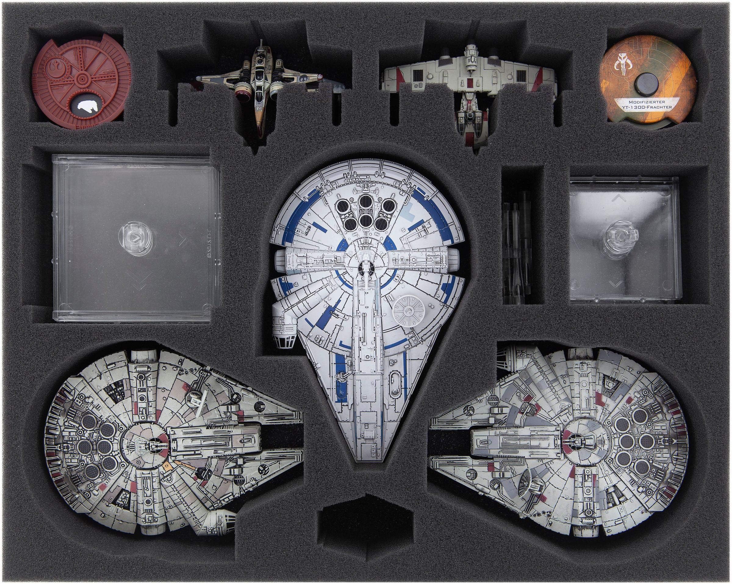 FSMEGQ050BO Foam Tray Compatible with Star Wars X-Wing: 3 x Millennium Falcon