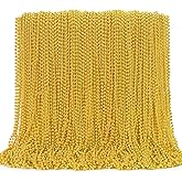 144PCS Mardi Gras Beads, Gold Bead Necklace Christmas Stuff, 33" Mardi Gras Beads Necklace Costume Bulk, Festival Parade Throw Accessories for Christmas Mardi Gras Wedding Birthday Party Supplies
