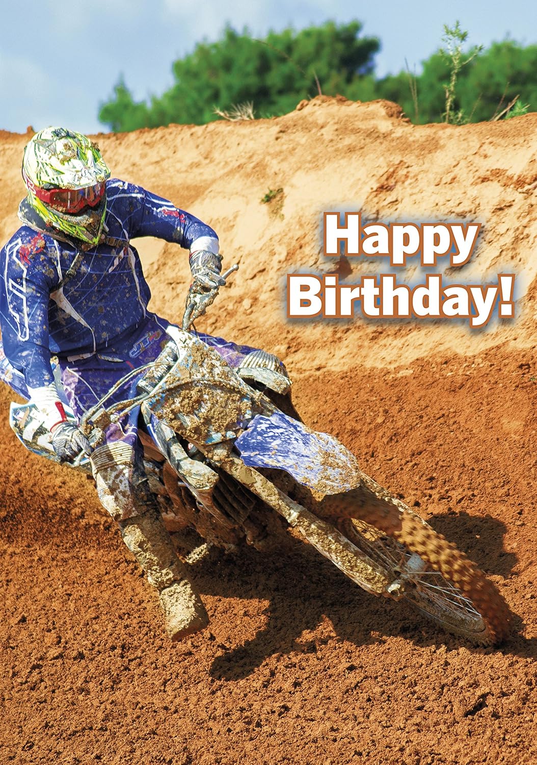 Happy Birthday Motocross Dirt Bike Card 125mm x 178mm Including