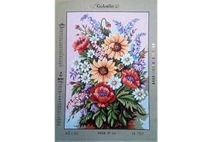 GOBELIN L Assorted FLOWRS in A VASE Needlepoint Canvas