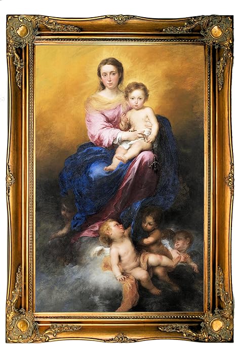 Amazon Murillo The Virgin Of The Rosary 1675 Framedキャンバス印刷reproduction 19 X 30 M10 Murillo0010 19x30 Cmfr512t90 アートフレーム ポスター オンライン通販