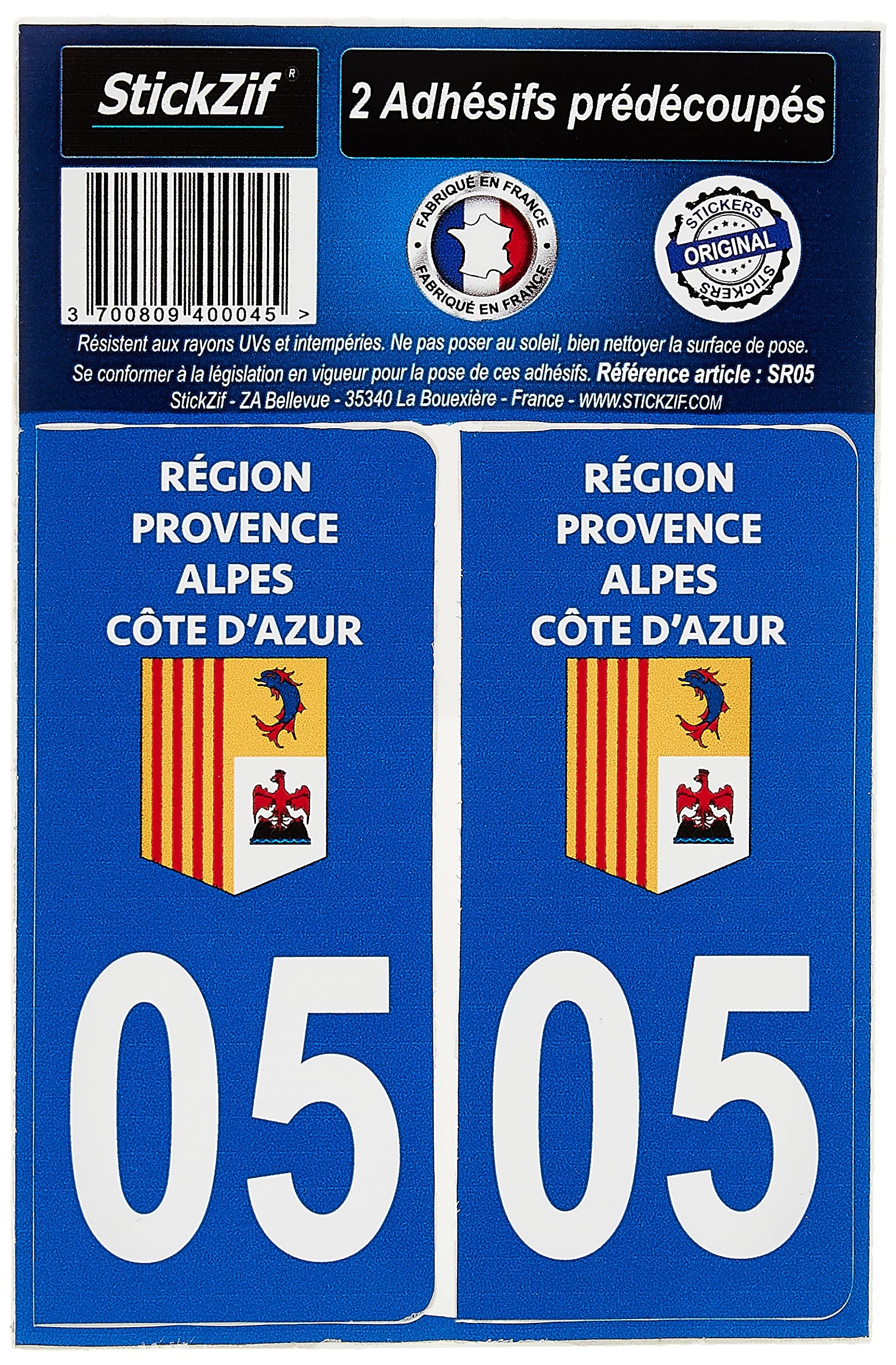 STICKZIF SR05 Department 05 Plate Stickers, Set of 2