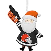 Hallmark NFL Cleveland Browns Santa Fan Christmas Ornament, Gifts for Sports Fans