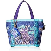 Laurel Burch Bag, 11 by 3 by 8-Inch, Indigo Cats, Medium Blue