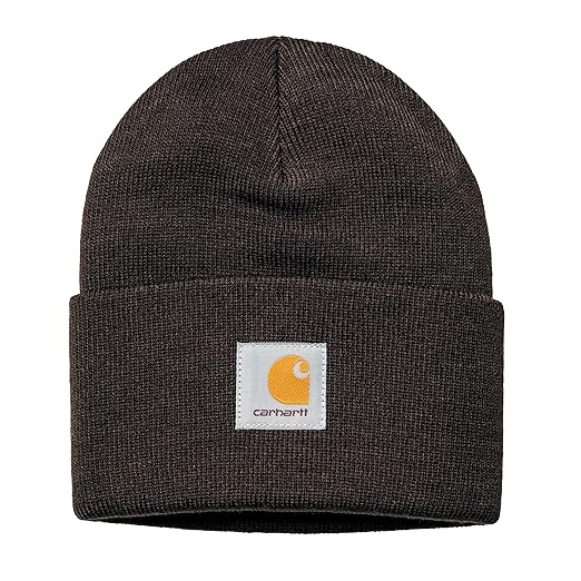 Carhartt WIP Damen und Herren Hat Winter Strickmütze Unisex Beanie Mütze mit 7kmh Aufkleber