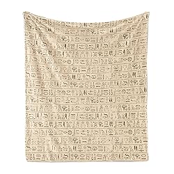 Ambesonne Egyptian Print Throw Blanket, Old Dated
