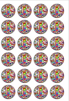 24 Decorations Olympiques Nation Drapeaux Du Monde En Papier Comestible Pour Decoration De Gateau Jeux Olympiques Amazon Fr Jeux Et Jouets