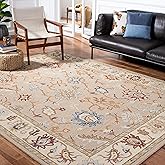 SAFAVIEH Heritage Collection Area Rug - 9' x 12', Brown & Beige, Handmade Traditional Oriental Wool, Ideal for High Traffic A
