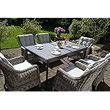Amazon.de: Gartenmöbel Set Como-6 Tisch ausziehbar Holzdekor mit 6