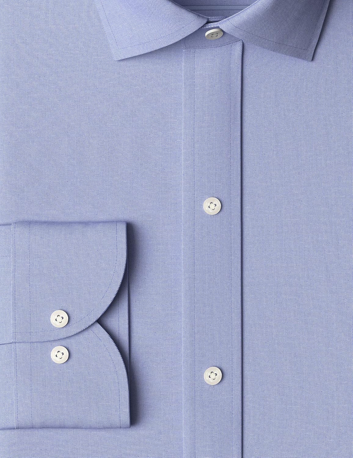  Brand - Buttoned Down Men's Slim-Fit Spread Collar Solid Pinpoint Dress Shirt, Supima Cotton Non-Iron: Clothing