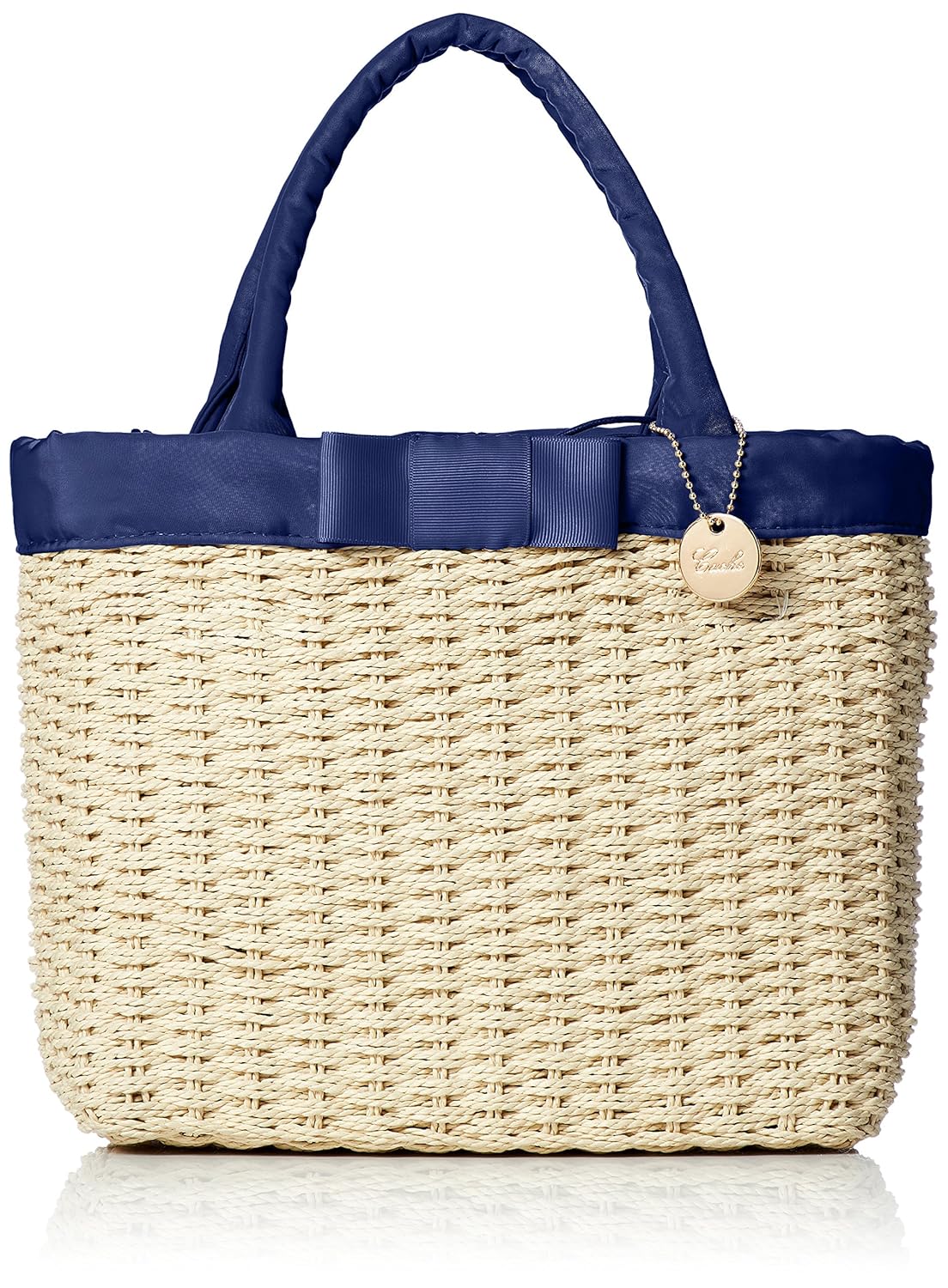 カシュカシュ リボン付きボックス型かごトートバッグ 01 00 ブルー B078sydn6k ブルー トートバッグ お気に入り Www Brti Co Zw