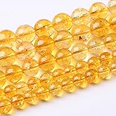 35PCS 10MM Beads Natural Citrine Stone Round Loose Beads Gemstones for Jewelry Making DIY 15Inches Gemstones for Jewelry Making DIY 15Inches