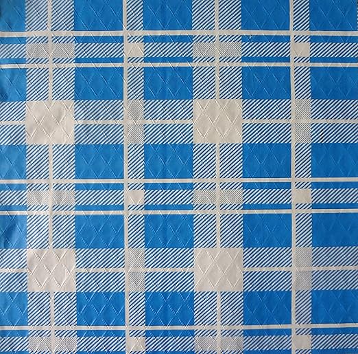 title=Tovaglie di carta- 100 tovaglie monouso cm. 100x100- Fantasia scozzese blu e