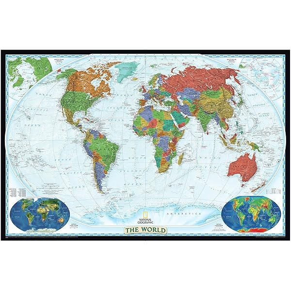 National Geographic World Wall Map - Decorator - Laminated (46 x