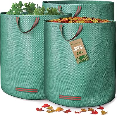 GardenGloss Garden Waste Bags Heavy Duty with Handles 272L 3 Pack
