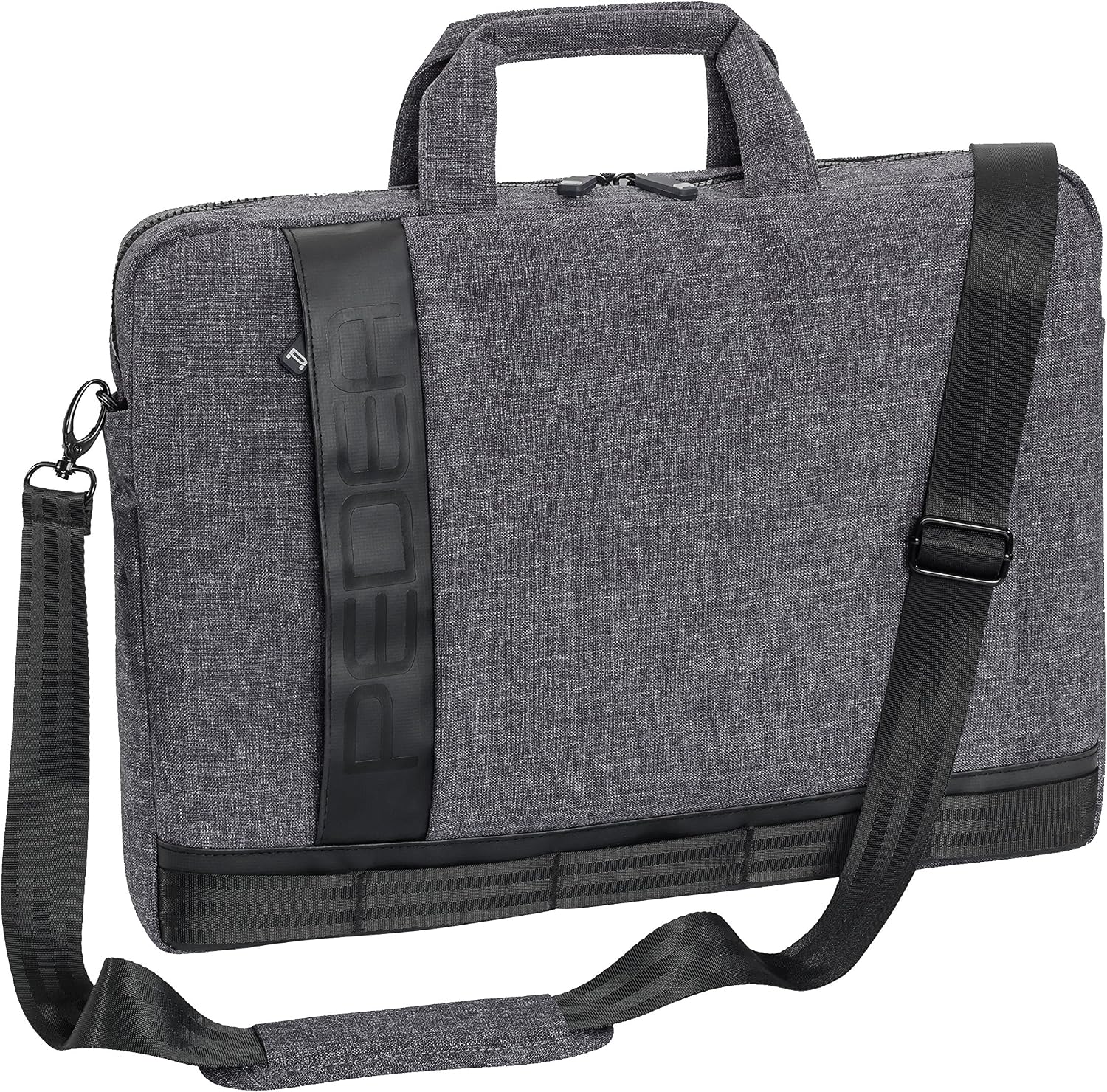 PEDEA laptop bag "Fancy" bag for notebooks with screens up to 17.3 inches (43.9 cm); shoulder bag with shoulder strap, grey