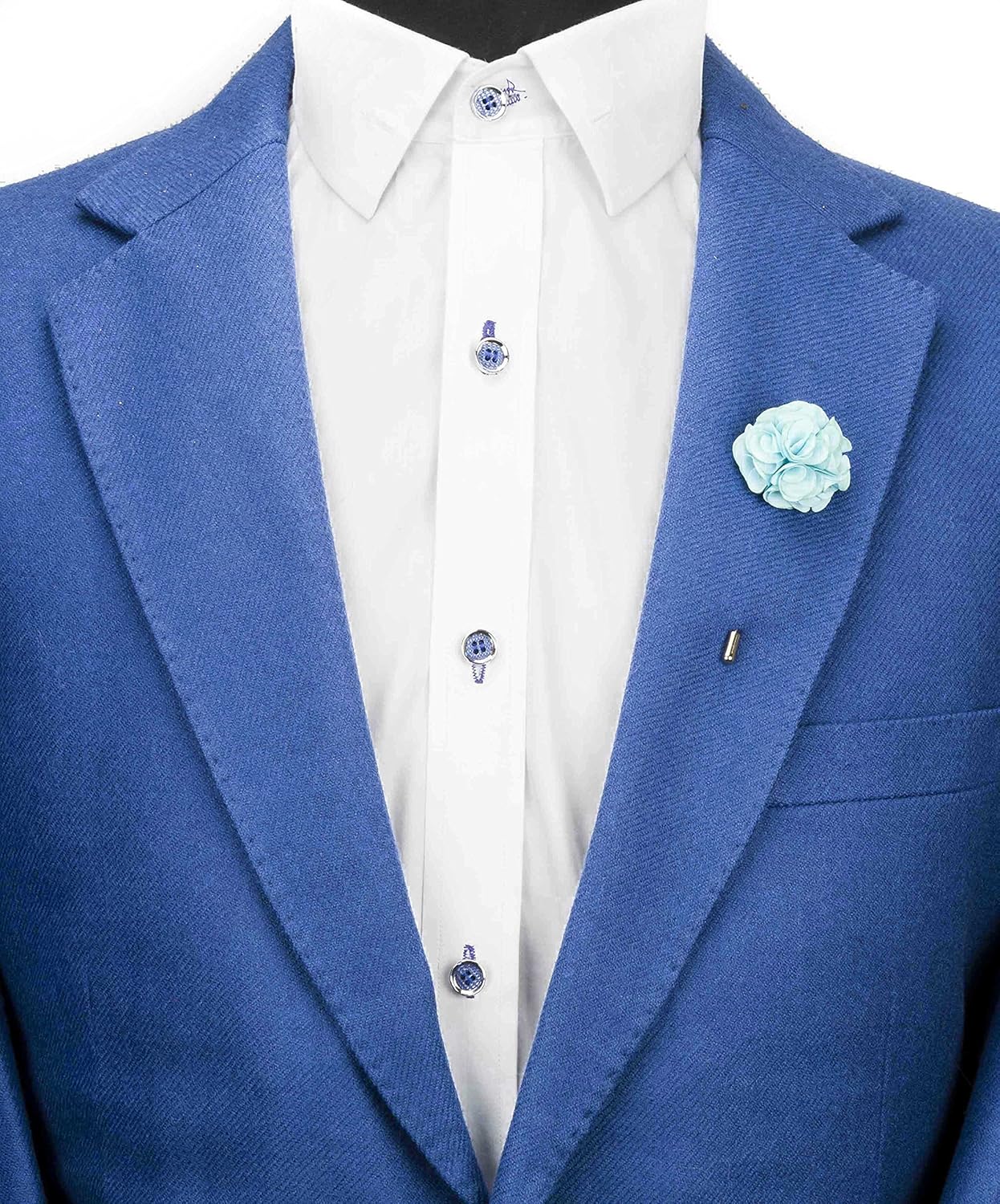 Knighthood Sky Blue Bunch Flower Lapel Pin Sky Blue Badge Coat Suit Wedding Gift Party Shirt Collar Accessories Brooch for Men - Image 3