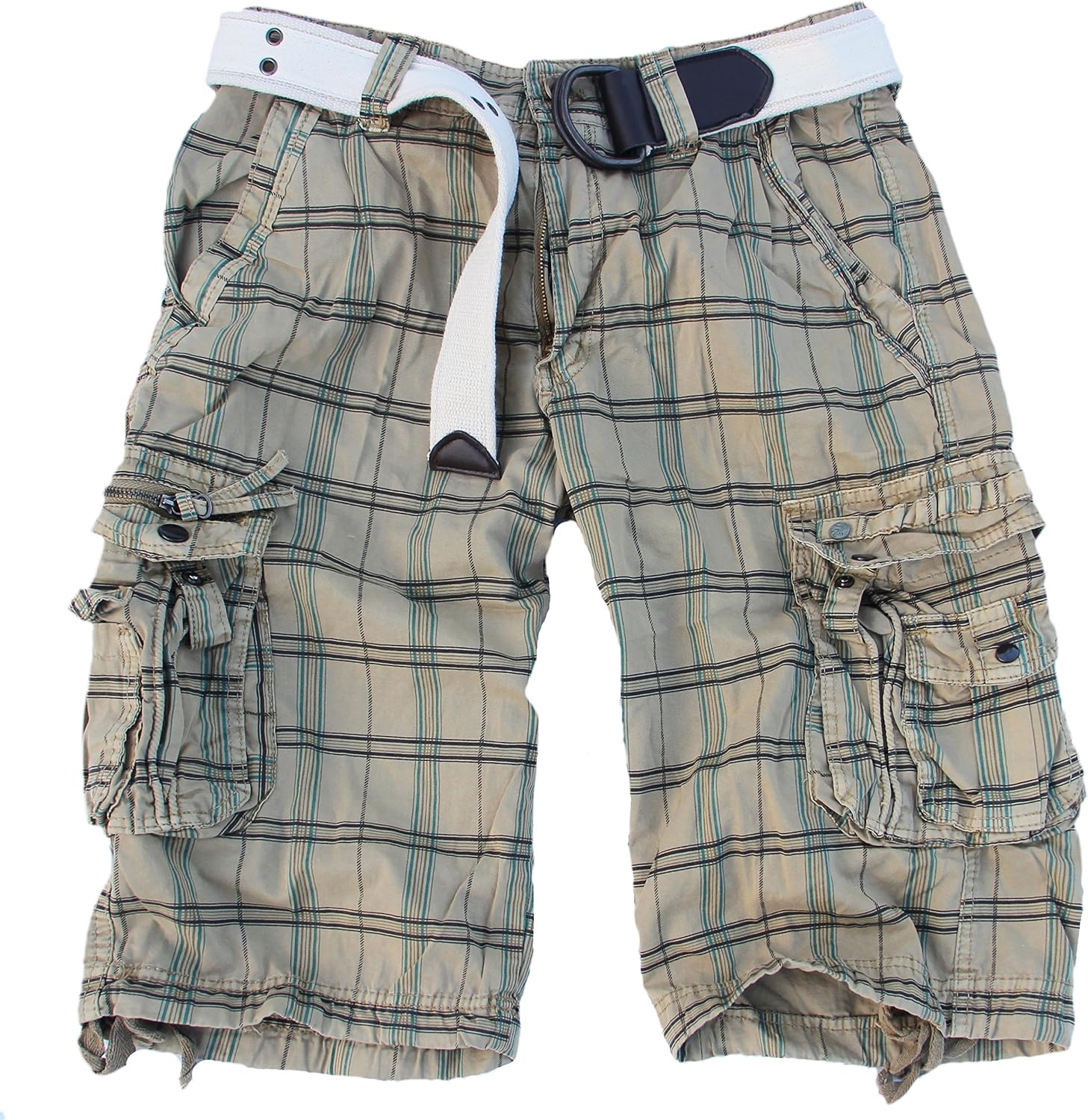 Fun Coolo Pantaloncini Corti Bermuda Cargo Short con tasconi Laterali con  Cintura lencicol Pantaloncini Moda