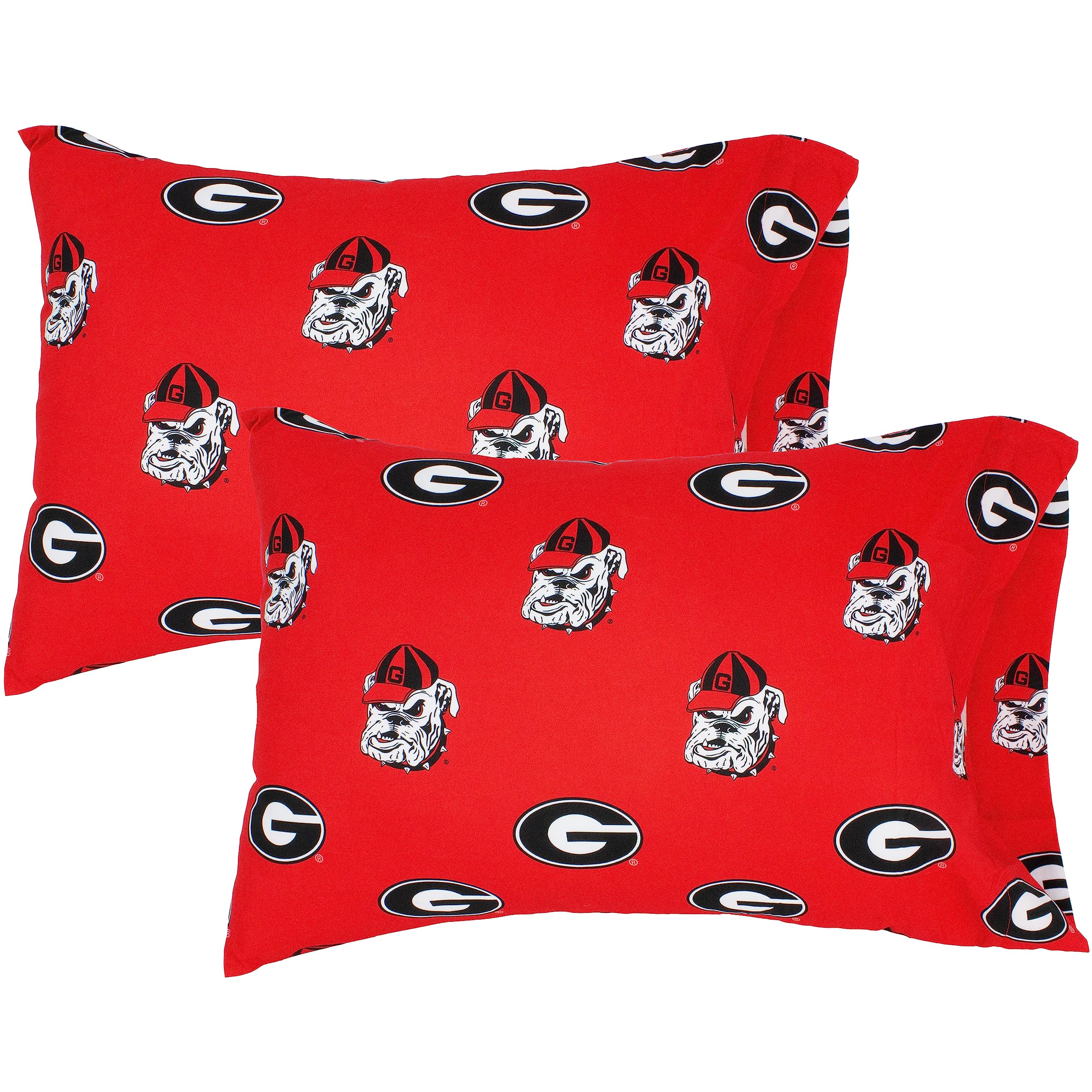 College Covers Everything Comfy Georgia Bulldogs Pillowcase Pair, King, 20″ x 40″, Includes 2 King Pillowcases